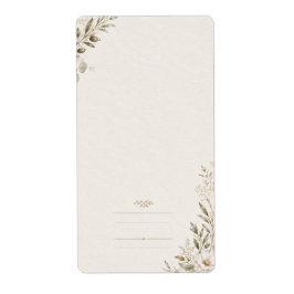 European Wedding Invitation in Olive Green ラベル