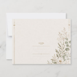 European Wedding Invitation in Olive Green 出欠カード