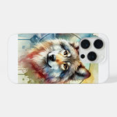European Wolf 300824AREF145 - Watercolor iPhoneケース (裏面横)