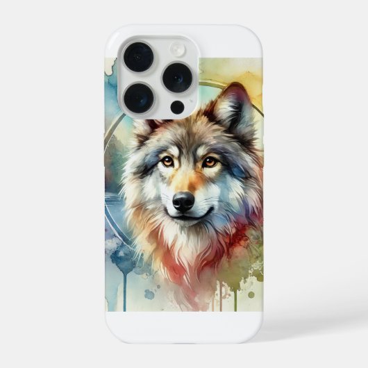 European Wolf 300824AREF145 - Watercolor iPhoneケース (裏面)