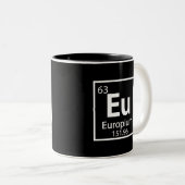 Europium - Europe Science Periodic Table design ツートーンマグカップ (正面右)