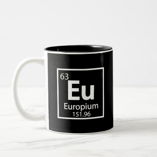 Europium - Europe Science Periodic Table design ツートーンマグカップ (左)