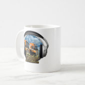 Eurotruckのラジオ325のmlのクラシックで白いマグ コーヒーマグカップ (正面左)