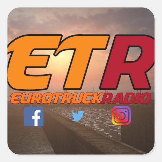 EuroTruckRadioステッカーパックデザイン#1 スクエアシール (正面)