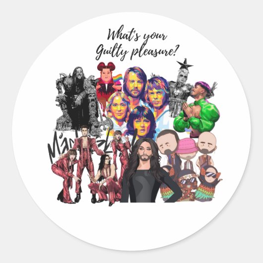 Eurovision Songcontest 2024 Unisex T-shirt Sweden  ラウンドシール (正面)