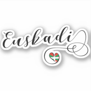 Euskadiのバスクの国のハートの旗 シール