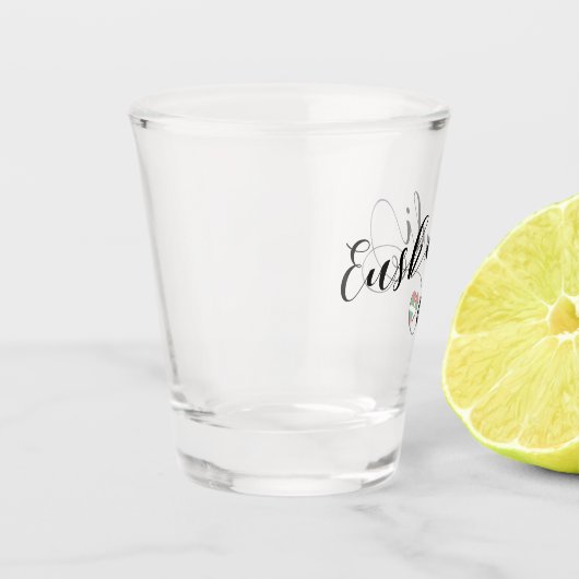 Euskadiのバスクの国旗のハートの原稿 ショットグラス (左)