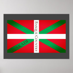 Euskadi Basque Country Artistic Flag ポスター