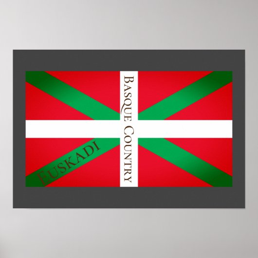 Euskadi Basque Country Artistic Flag ポスター (正面)