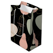 Eutistic Boho幾何形状オーガニックパターン ミディアムペーパーバッグ (正面アングル)