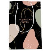 Eutistic Boho幾何形状オーガニックパターン ミディアムペーパーバッグ (正面)