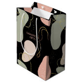 Eutistic Boho幾何形状オーガニックパターン ミディアムペーパーバッグ (裏面アングル)