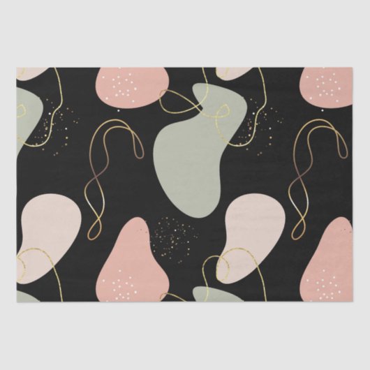 Eutistic Boho幾何形状オーガニックパターン 薄葉紙 (正面)