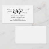 Eutitic Black Script、パーティーRSVP応答 エンクロージャーカード (正面/裏面)