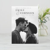 Eutitic Black & White QRコードフォト結婚ズ 招待状 (スタンド正面)