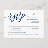 Eutitic Navy Blue, Birthday Party RSVP，応答 エンクロージャーカード (正面)