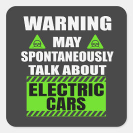 EVカーおもしろい- Electric Car Owner T-Shirt Keychain スクエアシール