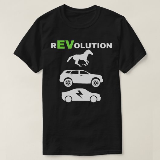 EV革命 ドライブ エスEV ライフ 面白い 電気自動車 Tシャツ (デザイン正面)