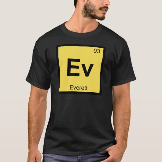 Ev - エベレット ワシントン 化学周期表 tシャツ (正面)