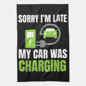EV Elecを充電していた車が遅れてごめんおもしろい。 キッチンタオル (縦)
