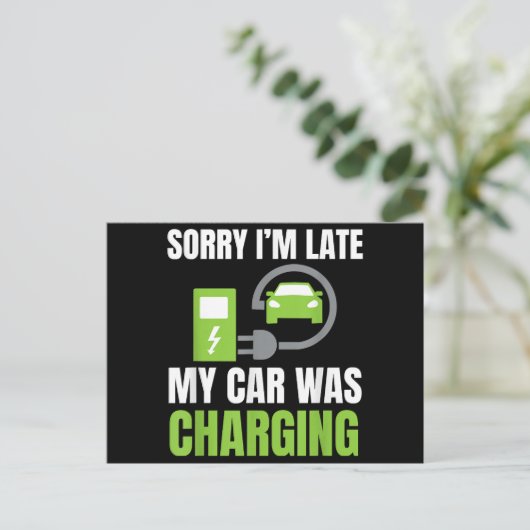 EV Elecを充電していた車が遅れてごめんおもしろい。 シーズンポストカード (スタンド正面)