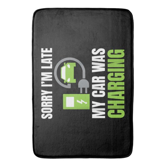 EV Elecを充電していた車が遅れてごめんおもしろい。 バスマット (正面縦)