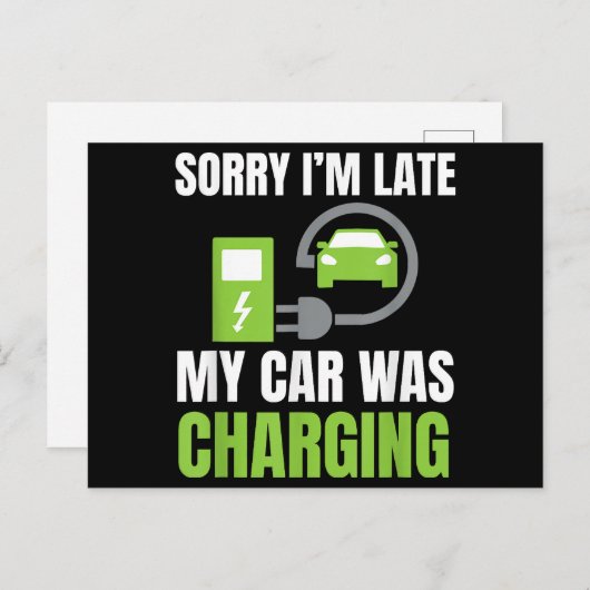 EV Elecを充電していた車が遅れてごめんおもしろい。 ポストカード (正面/裏面)