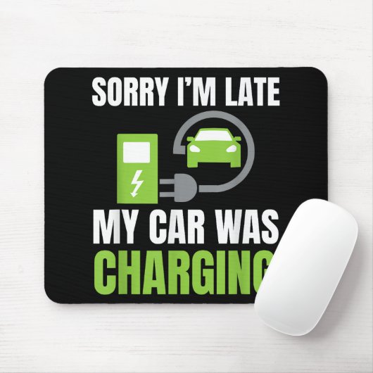 EV Elecを充電していた車が遅れてごめんおもしろい。 マウスパッド (マウス)