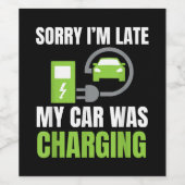 EV Elecを充電していた車が遅れてごめんおもしろい。 ワインラベル (シングルラベル)