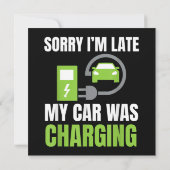 EV Elecを充電していた車が遅れてごめんおもしろい。 招待状 (裏面)