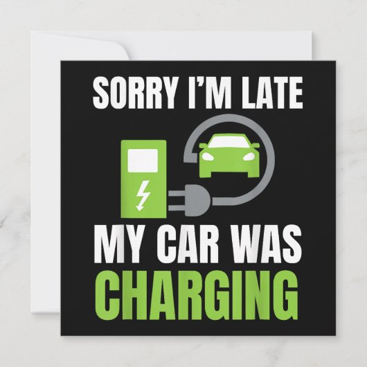 EV Elecを充電していた車が遅れてごめんおもしろい。 招待状 (正面)