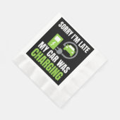 EV Elecを充電していた車が遅れてごめんおもしろい。 縁ありランチョンナプキン (角)