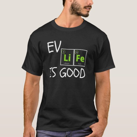 EV Life Periodic Table of Elementsエコ・モード・エレクトラ Tシャツ (正面)