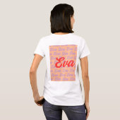 Evaネーム繰り返しパターンデザイン Tシャツ (裏面フル)
