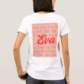 Evaネーム繰り返しパターンデザイン Tシャツ (裏面)