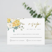 EVA春ガーデンイエローフローラRSVPカード 招待状 (スタンド正面)