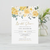 EVA エレガント イエロー 春の花 ブライダルシャワー 招待状 (スタンド正面)