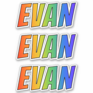 EVAN (おもしろいレインボーカラーリング付き) シール