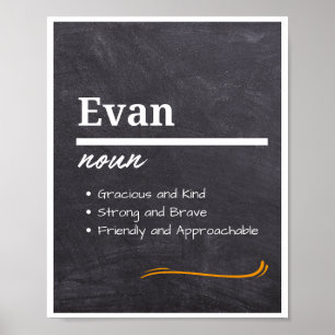Evan、男のパーソナライズされた子の名前定義 ポスター