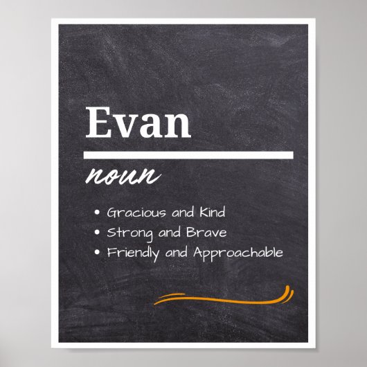 Evan、男のパーソナライズされた子の名前定義 ポスター (正面)