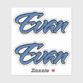 Evan Name blue Aufkleber Sticker Stickerset シール (シート)