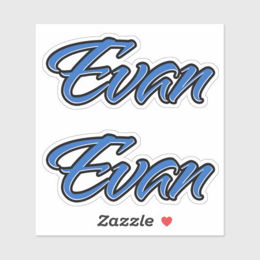 Evan Name blue Aufkleber Sticker Stickerset シール (シート)