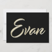 Evan Name white gold Handwriting Karte カード (正面)