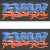 Evan Vorname Name Graffiti Aufkleber Sticker シール (正面)