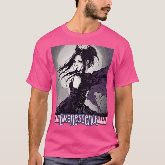 Evanescence エイミー・リー アニメ ファンアート ギフト tシャツ (正面)