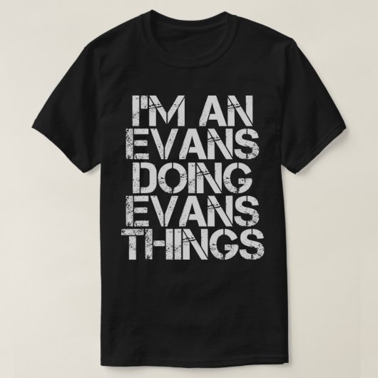 EVANS名字おもしろいファミリーツリー誕生日懇親会G Tシャツ (デザイン正面)