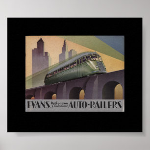 Evans Auto Railers 1930's ポスター