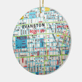 EVANSTONのILのヴィンテージの地図 セラミックオーナメント (左)