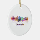 Evansville skyline in watercolor セラミックオーナメント (右)
