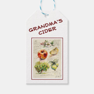 EVEりんご絵を描イラストレーションワインラベル ギフトタグ